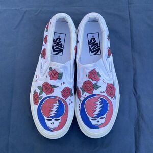 Grateful Dead Hand Painted Vans shoes womens size 7 mens size 5.5
